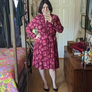 NWT Nanette Lepore Magenta Floral Shirtdress